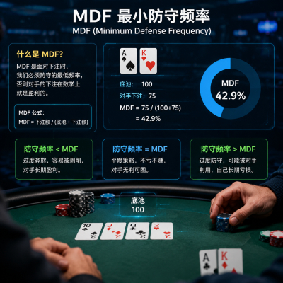 德州扑克MDF最小防守频率：从入门到精通的防守策略指南