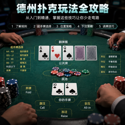 德州扑扑克玩法全攻略：从入门到精通，掌握这些技巧让你少走弯路